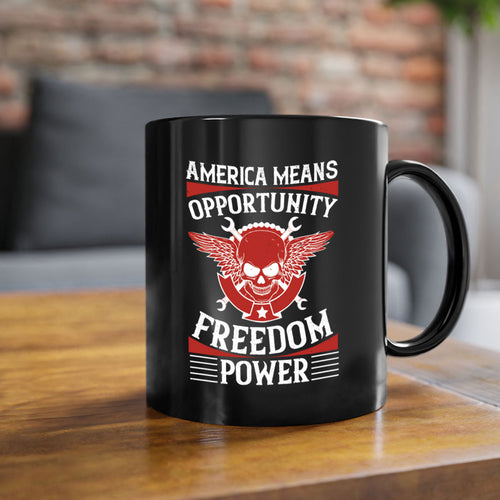 America means opportunity freedom power Style 85#- 4th Of July-Mug /