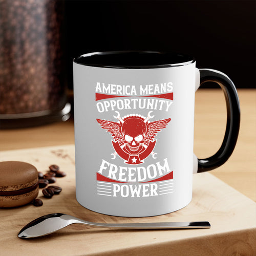 America means opportunity freedom power Style 85#- 4th Of July-Mug /