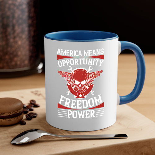 America means opportunity freedom power Style 85#- 4th Of July-Mug /