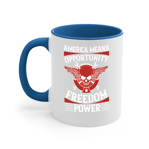 America means opportunity freedom power Style 85#- 4th Of July-Mug /