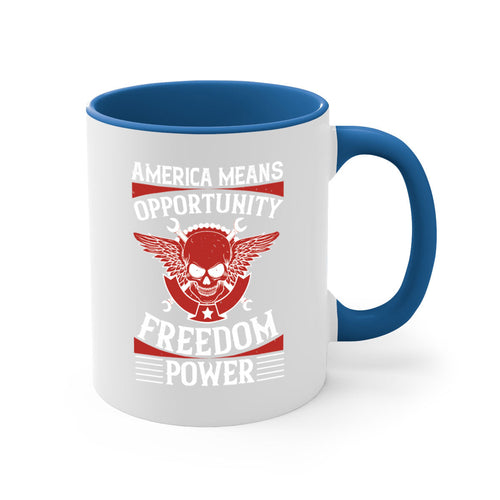America means opportunity freedom power Style 85#- 4th Of July-Mug /