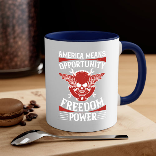 America means opportunity freedom power Style 85#- 4th Of July-Mug /
