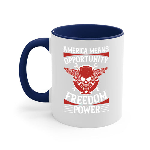America means opportunity freedom power Style 85#- 4th Of July-Mug /