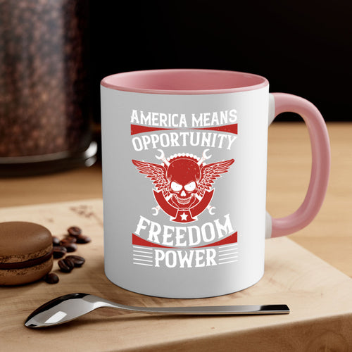 America means opportunity freedom power Style 85#- 4th Of July-Mug /
