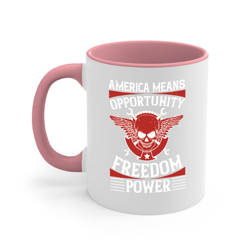 America means opportunity freedom power Style 85#- 4th Of July-Mug /