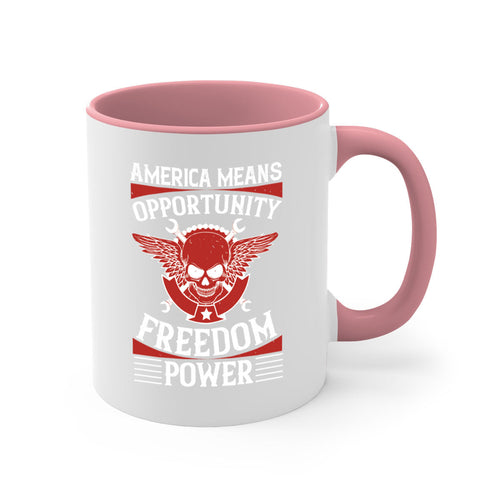 America means opportunity freedom power Style 85#- 4th Of July-Mug /