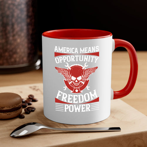 America means opportunity freedom power Style 85#- 4th Of July-Mug /