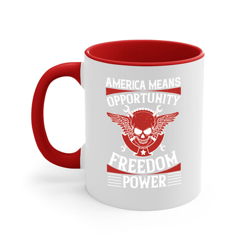 America means opportunity freedom power Style 85#- 4th Of July-Mug /