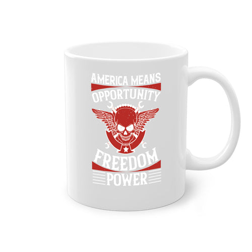 America means opportunity freedom power Style 85#- 4th Of July-Mug /