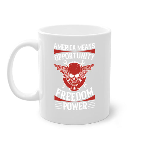 America means opportunity freedom power Style 85#- 4th Of July-Mug /