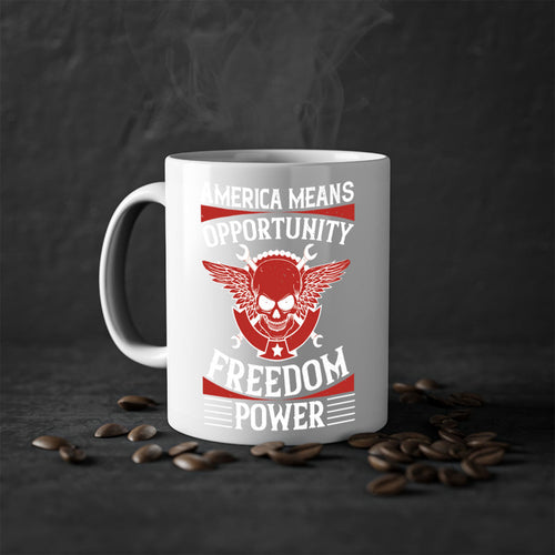 America means opportunity freedom power Style 85#- 4th Of July-Mug /
